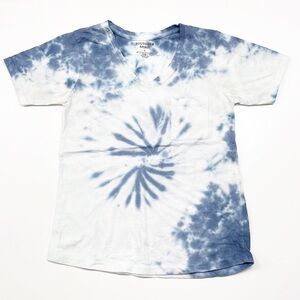 Southern Spirit blue/white tie dye print short sleeve t-shirt